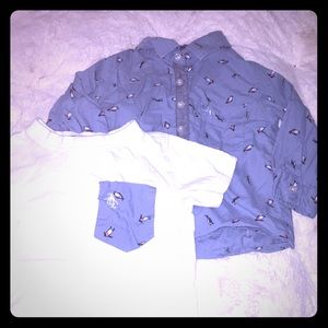 Penguin polar white and blue long and short sleeve